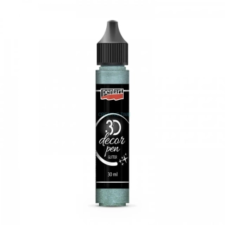 Dekoračné 3D pero, 30 ml, glitrová tyrkysová