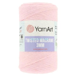 Šnúra točená YarnArt Twisted Macrame 3mm, ružová svetlá, č.762 - 10 m