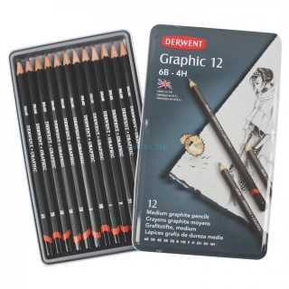 Sada grafitových ceruziek GRAPHIC, 12 ks