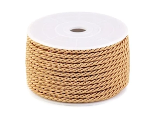Šnúra točená ø 3 mm zlatá - 1 m