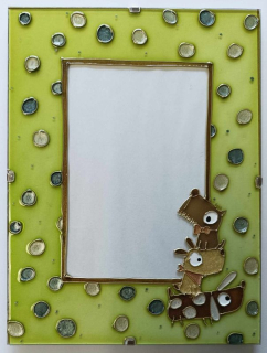 Fotorámček maľovaný na sklo na fotku 10x15cm - Psíkovia
