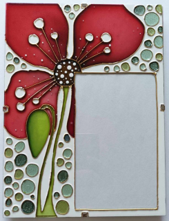 Fotorámček maľovaný na sklo na fotku 10x15cm - Maky 03