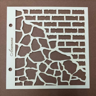 Lepenkový výrez chipboards, Múr 15x15cm