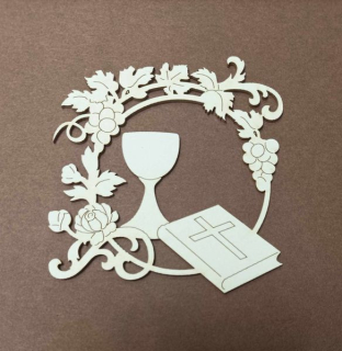 Lepenkový výrez chipboards, 1 sv. prijímanie - Biblia a kalich