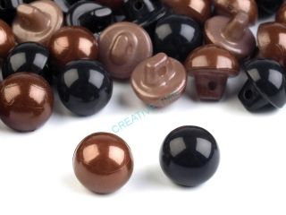 Plastové oči k našitiu 9 mm, 15 párov - čierne