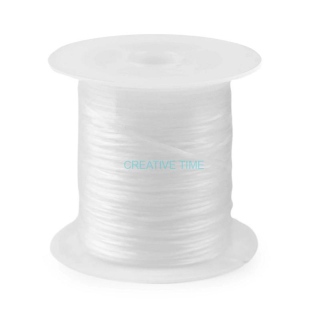Gumička plochá 0,8 mm, 9 m - biela