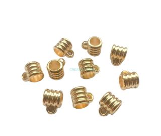 Plastová korálka valček s očkom 8x8 mm - zlatá - 10 ks