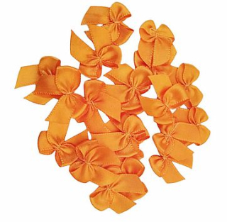 Dekorácia mašlička oranžová 2 cm - 5 ks