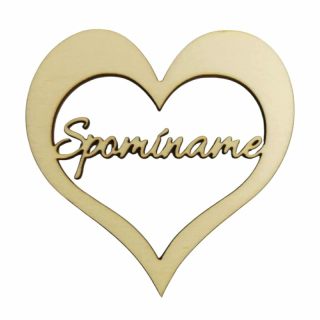 Drevený výrez "Spomíname" srdce 10 cm