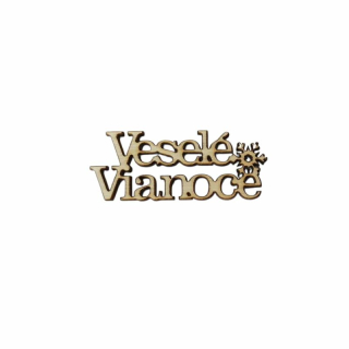 Drevený výrez Veselé Vianoce 5x2 cm