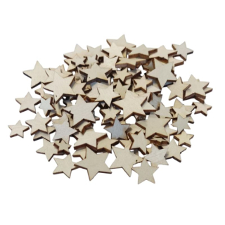 Drevený výrez hviezda 1-4 cm mix 25 ks