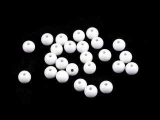 Korálky plastové ∅ 8 mm - biele - 50 ks