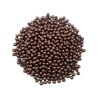 Korálky plastové perly hnedé 6 mm - 6 g