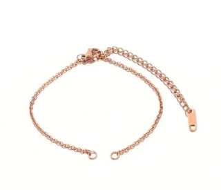 Retiazka náramok ruzové zlato 18cm+5 cm nehrdzavejúca oceľ