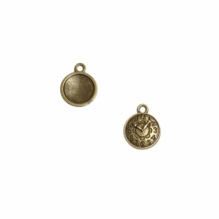 Prívesok starobronz hodiny 1,6x1,3 cm