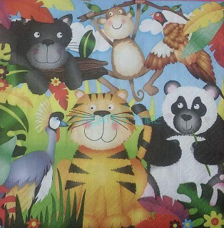 Servítka detská safari zvieratka