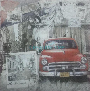 Servítka retro auto