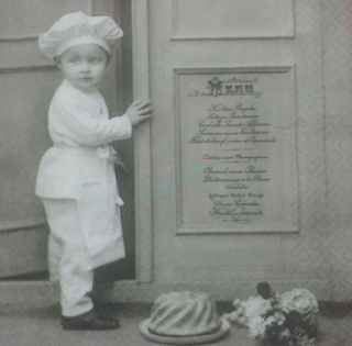 Servítka vintage chlapec kuchár