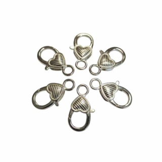 Zapínanie srdce strieborné 27x14 mm